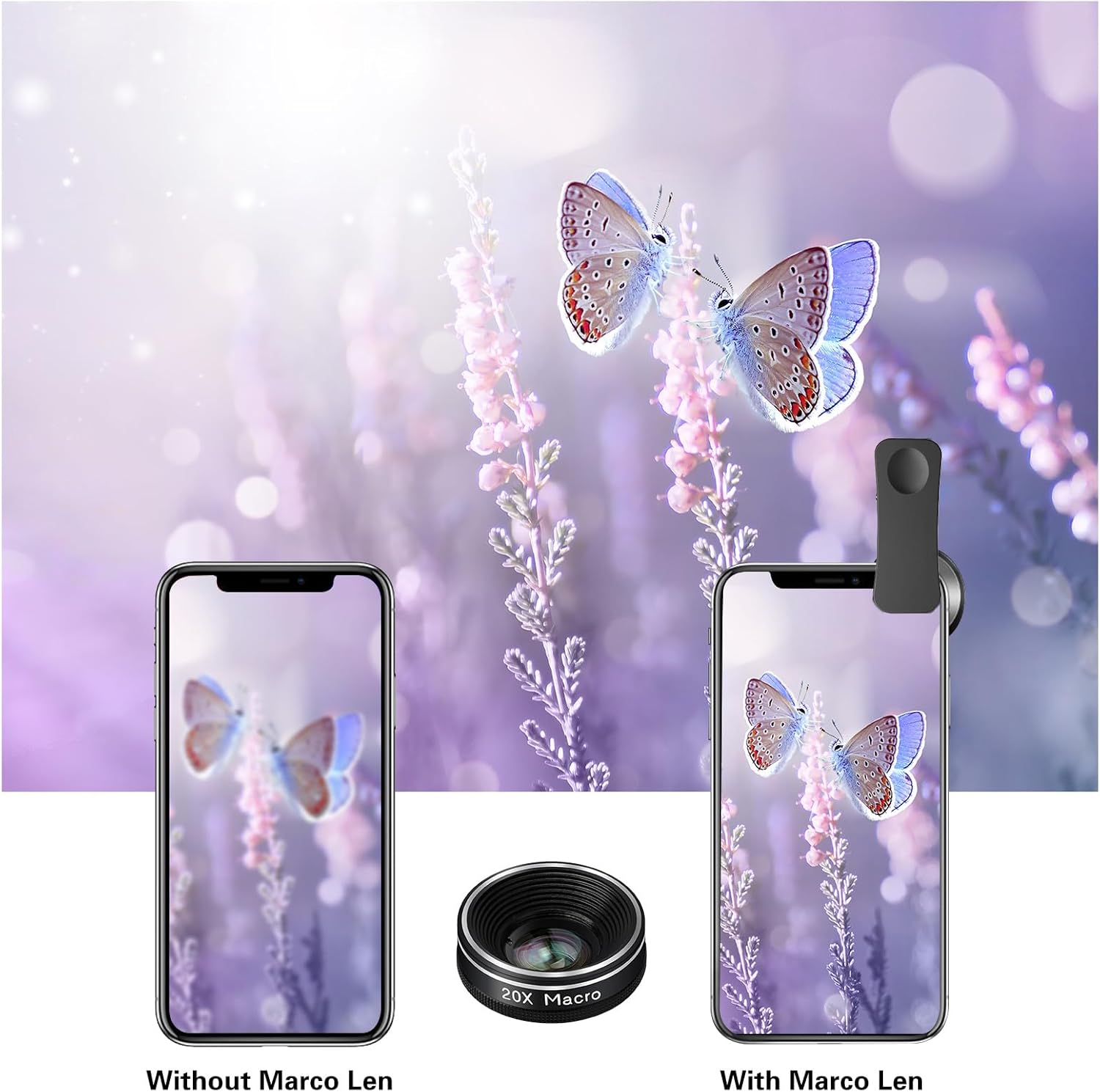 Phone Camera Lens, Godefa 3 in 1 Phone Lens kit-205° Fisheye Lens + Macro Lens + 120° Wide Angle Lens,Clip on Cell Phone Camera Lens Kits Compatible with iPhone,Most Smartphones - Image 4